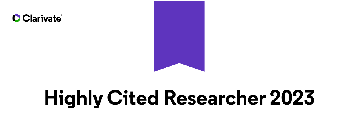 Display Text- that says Highly Cited Researcher 2023